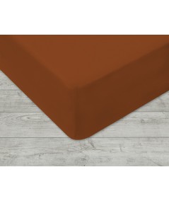 Prześcieradło bawełna jersey 160x200 z gumką brązowe