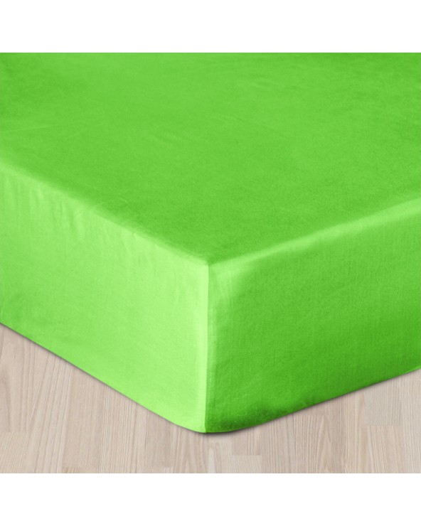 Prześcieradło satyna bawełniana z gumką 200x220 limonka