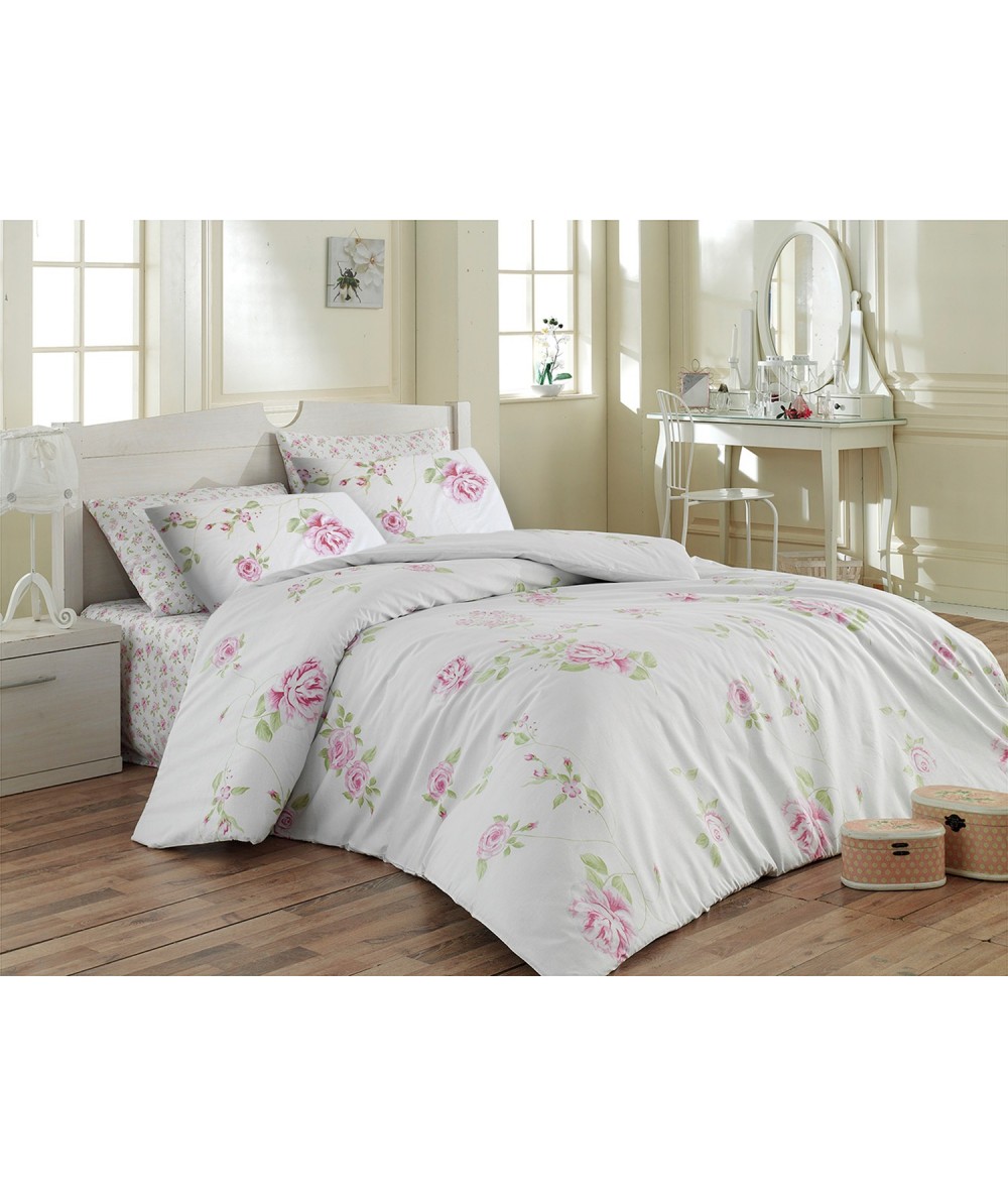 Pościel bawełniana Jasmine Pink 160x200 + 2x70x80