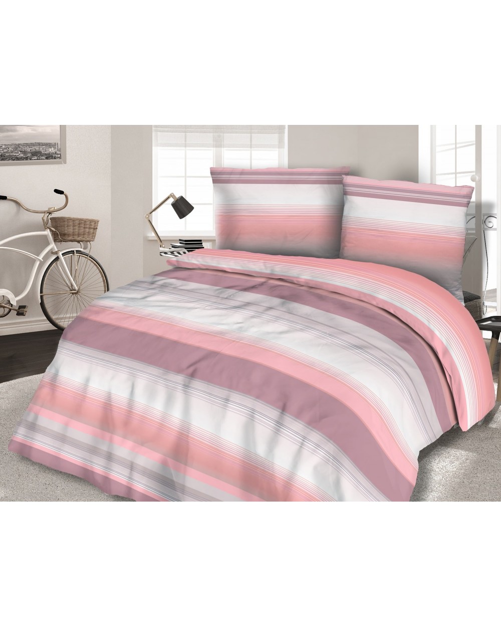 Pościel flanela bawełniana Flanellini 54-1 200x220 + 2x70x80 