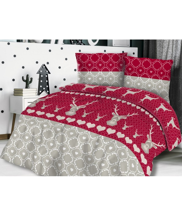 Pościel flanela bawełniana Flanellini 57-1 200x220 + 2x70x80 