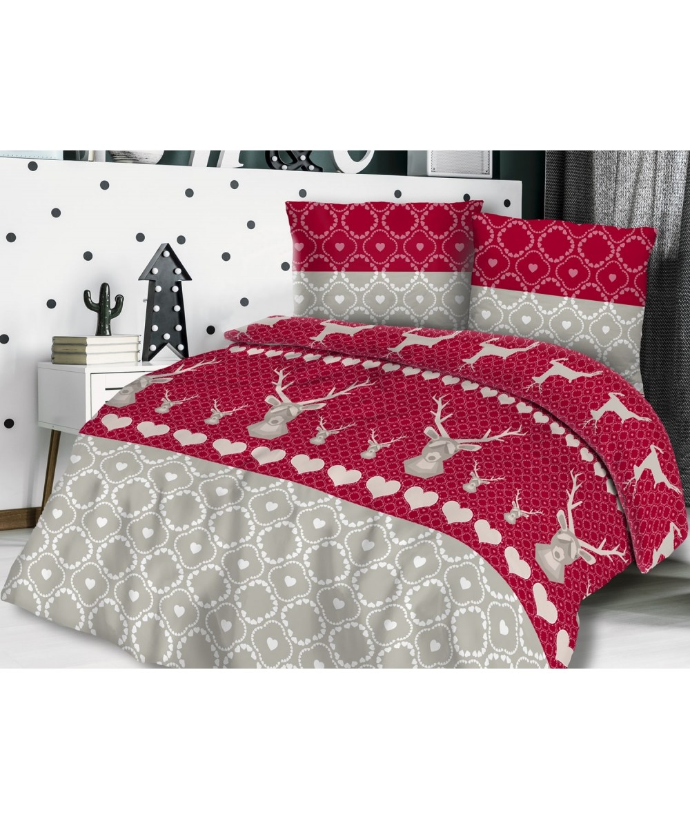 Pościel flanela bawełniana Flanellini 57-1 200x220 + 2x70x80 