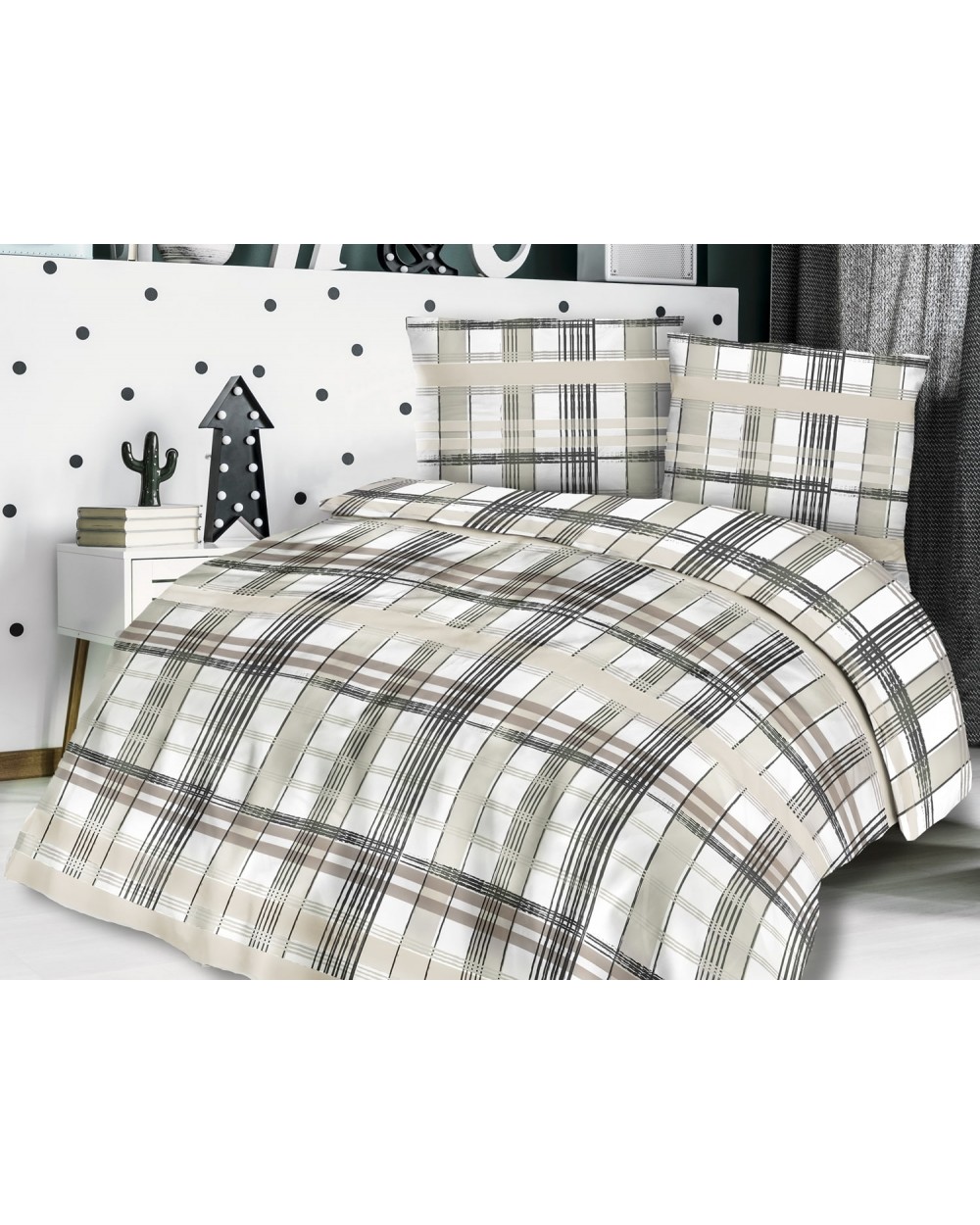 Pościel flanela bawełniana Flanellini 60-1 200x220 + 2x70x80 