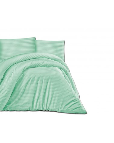 Poszewka satyna bawełniana CIZGILI 70x80 green