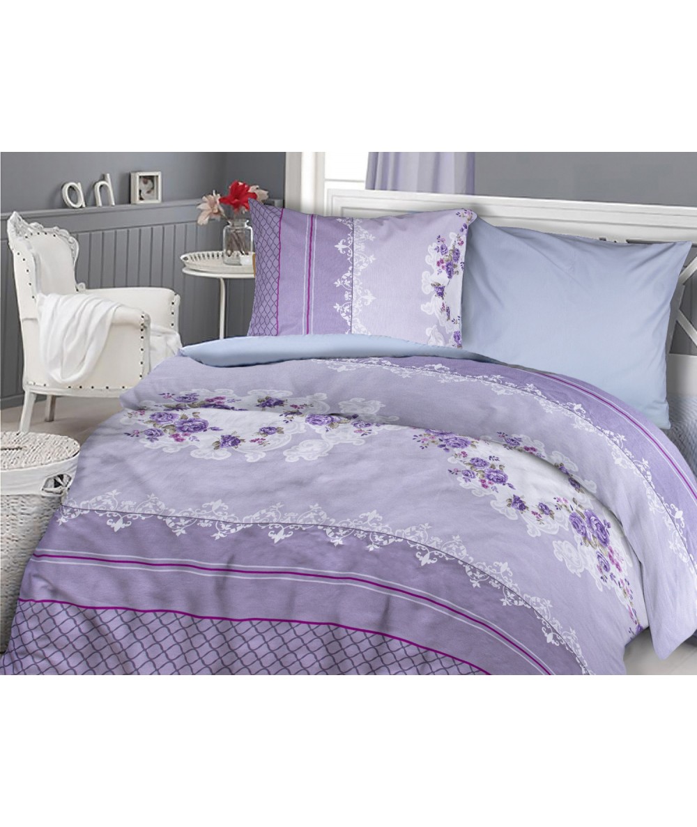 Pościel bawełniana Delfina Indigo 200x220 + 2x70x80