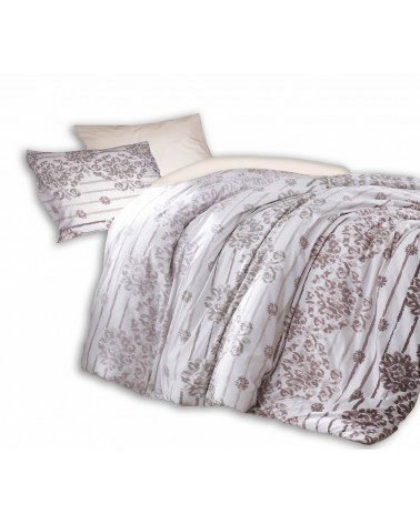 Pościel bawełniana Serenity Kahve 200x220 + 2x70x80