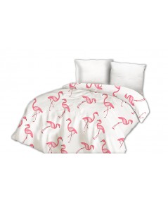 Pościel satyna bawełniana Flamingi 200x220 + 2x70x80 Exclusive
