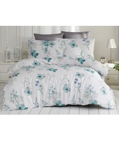 Pościel satyna bawełniana Blomster Mint 200x220 + 2x70x80 Exclusive