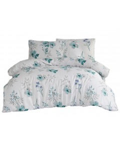 Pościel satyna bawełniana Blomster Mint 200x220 + 2x70x80 Exclusive
