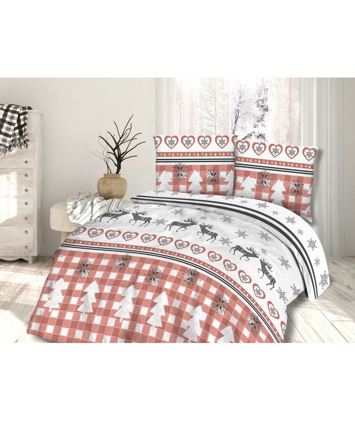 Pościel flanela bawełniana Flanellini 63-2 200x220 + 2x70x80 