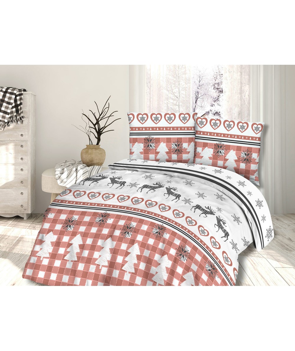 Pościel flanela bawełniana Flanellini 63-2 200x220 + 2x70x80 