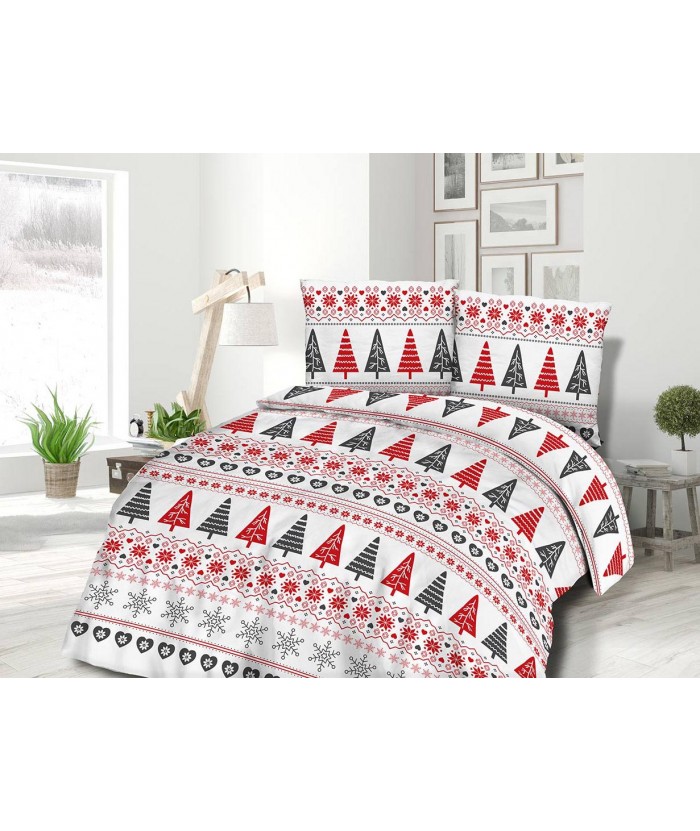 Pościel flanela bawełniana Flanellini 77-1 180x200 + 2x70x80 