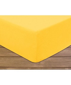 Prześcieradło bawełna frotte z gumką 160x200 jasnożółte