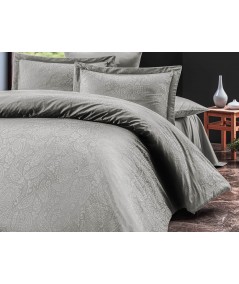 Pościel satyna żakardowa Sal Light Grey 200x220 + 2x70x80 Luxury Premium
