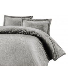 Pościel satyna żakardowa Sal Light Grey 200x220 + 2x70x80 Luxury Premium