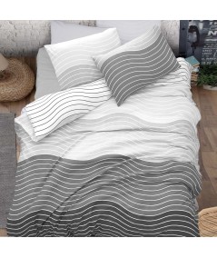 Pościel bawełniana 200x220 + 2x70x80 Wave Grey Exclusive