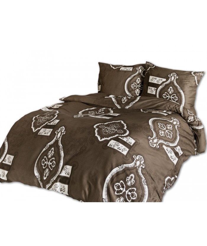 Pościel satyna bawełniana 160x200 + 2x70x80 Noble Brown Exclusive