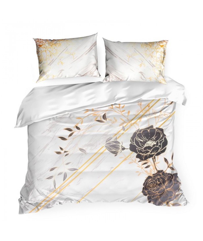 Pościel makosatyna bawełniana Eva Minge Roxane 160x200 + 2x 70x80