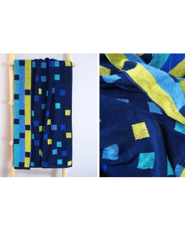 Ręcznik plażowy Geo bawełna 70x140 niebieski
