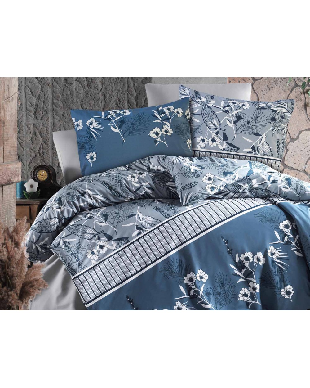 Pościel bawełniana 160x200 + 2x70x80 Burrell Navy Blue Exclusive