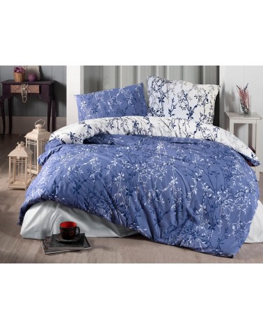 Pościel bawełniana 160x200 + 2x70x80 Zena Navy Blue Exclusive