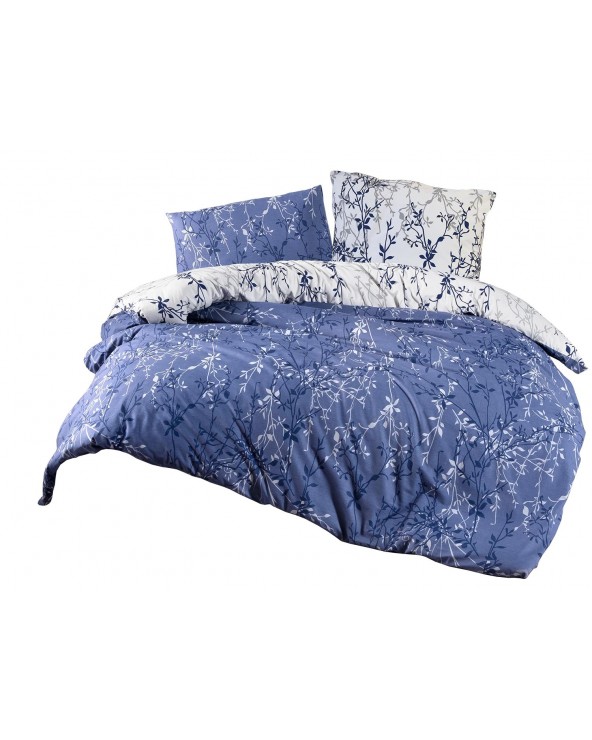Pościel bawełniana 160x200 + 2x70x80 Zena Navy Blue Exclusive
