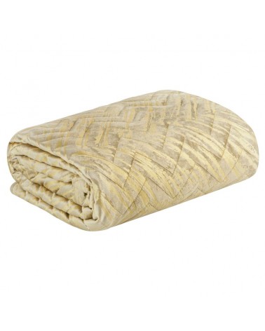 Narzuta velvet 170x210 Agata beżowa/złota