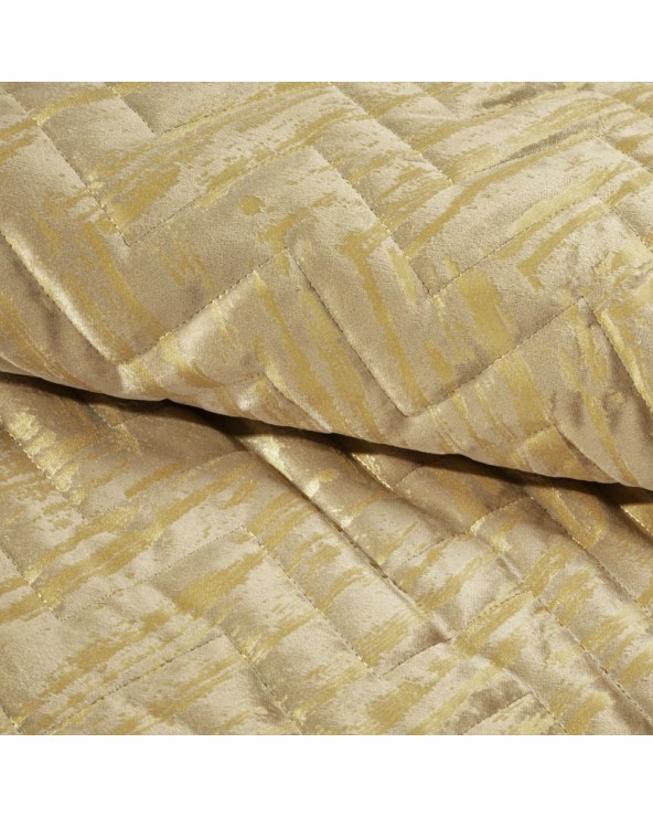 Narzuta velvet 170x210 Agata beżowa/złota