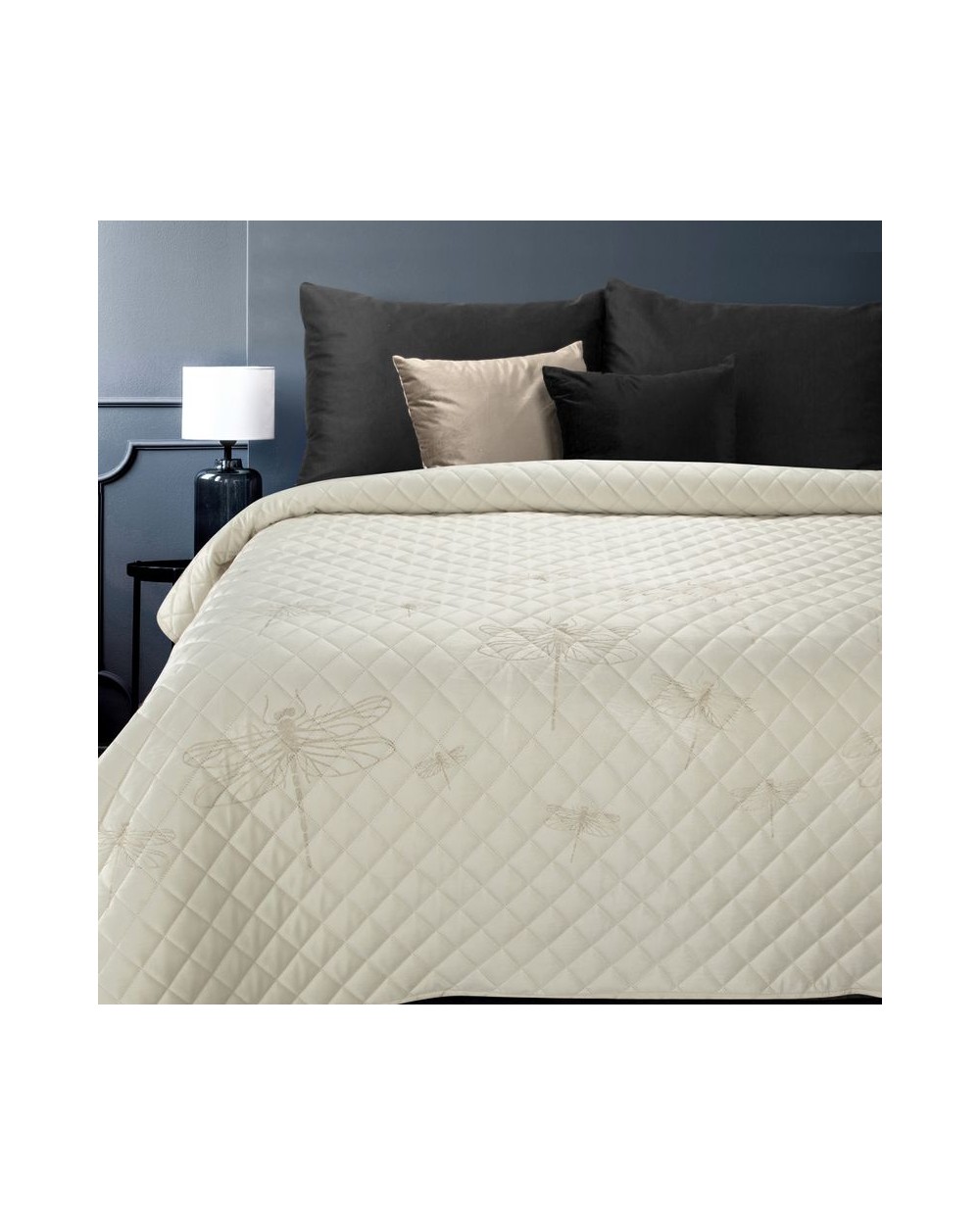 Narzuta velvet 170x210 Lori kremowa