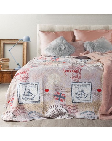 Narzuta z nadrukiem 170x210 Londyn grafitowa