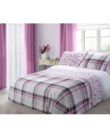 Pościel satyna bawełniana 200x220+2x70x80 Ness amarantowa