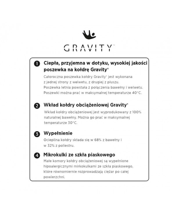 Kołdra obciążeniowa 150x220 6kg Gravity® ciemnoszara całoroczna