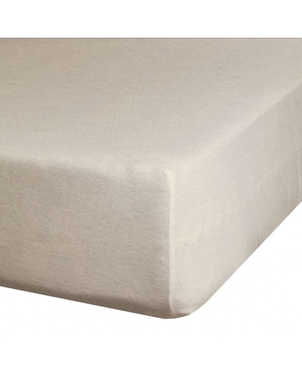 Prześcieradło wysokie bawełna jersey plus 120x200x25 z gumką beżowe