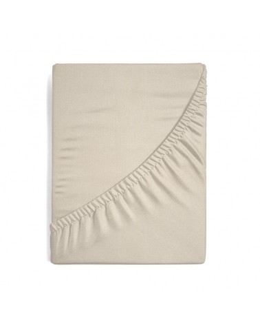 Prześcieradło wysokie bawełna jersey plus 120x200x25 z gumką beżowe