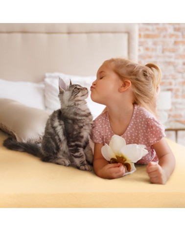 Prześcieradło wysokie bawełna jersey plus 120x200x25 z gumką beżowe