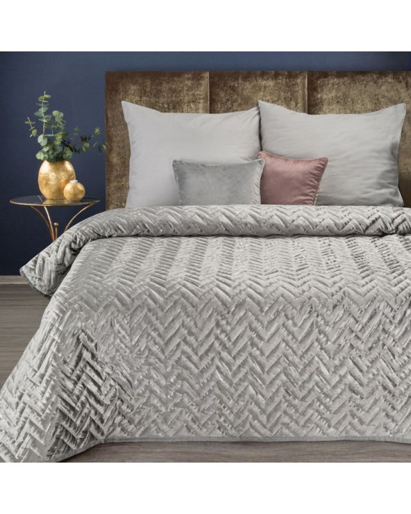 Narzuta velvet 170x210 Agata 1 srebrna