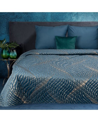 Narzuta velvet 220x240 Blanca 1 granatowa/złota