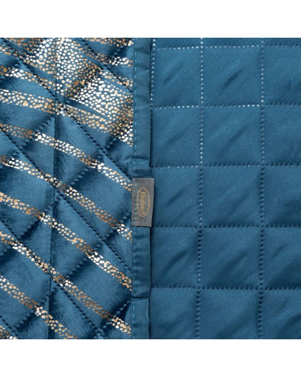 Narzuta velvet 220x240 Blanca 1 granatowa/złota