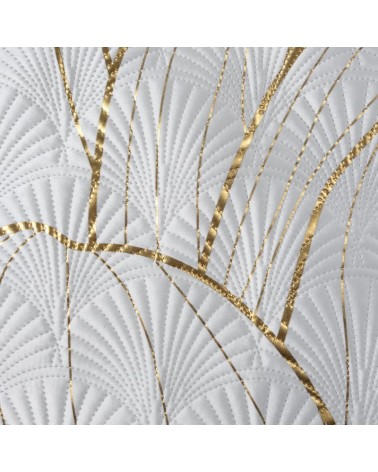 Narzuta velvet 170x210 Lotos 3 biała/złota