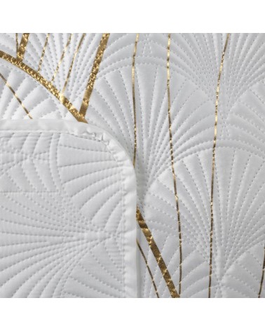 Narzuta velvet 170x210 Lotos 3 biała/złota