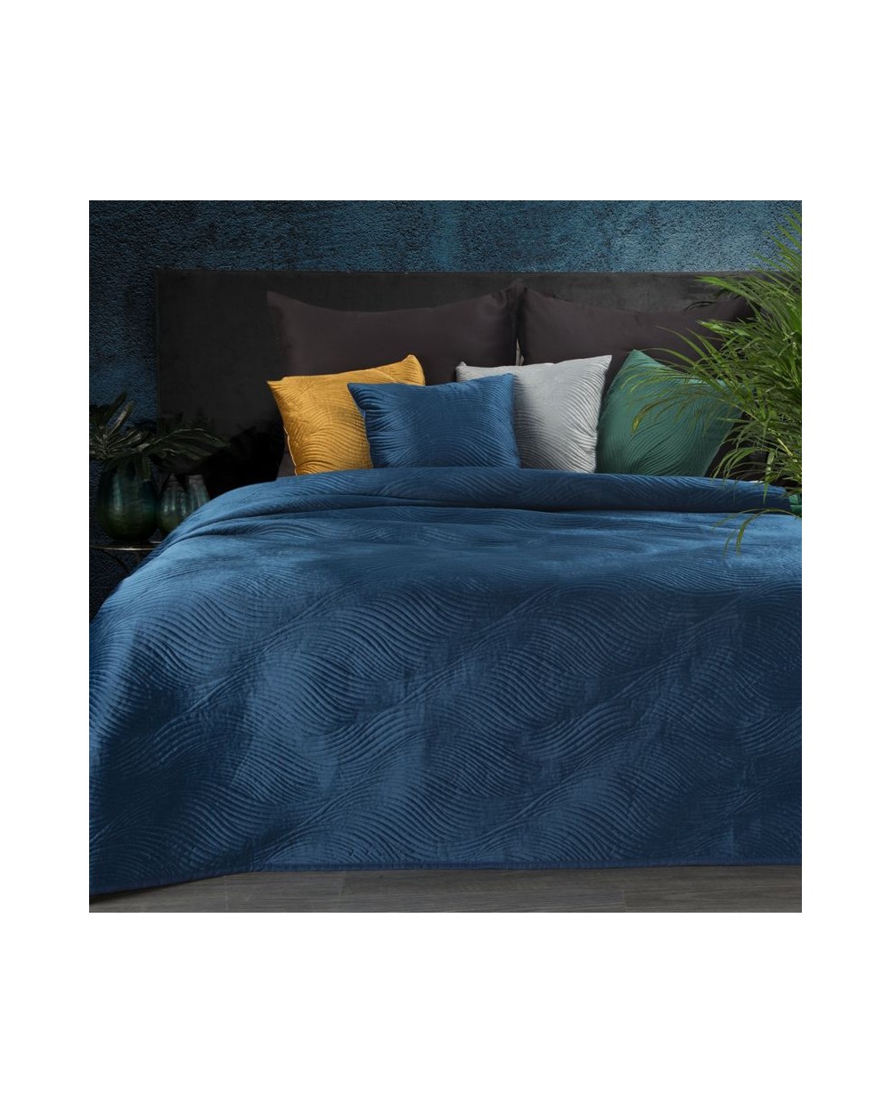 Narzuta velvet 170x210 Ria 5 granatowa
