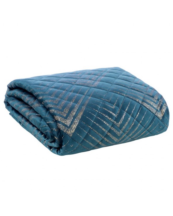 Narzuta velvet 220x240 Victoria 1 granatowa/złota