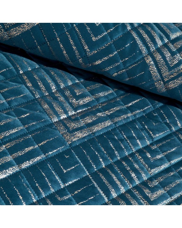 Narzuta velvet 220x240 Victoria 1 granatowa/złota