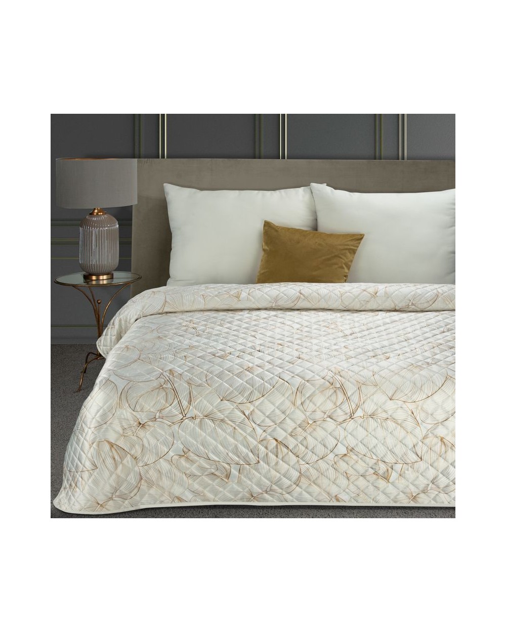 Narzuta velvet 220x240 Blanca 1 biała/złota