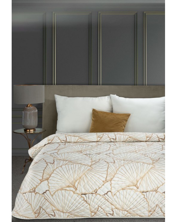 Narzuta velvet 220x240 Luna 3 biała/złota