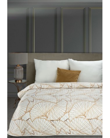 Narzuta velvet 220x240 Luna 3 biała/złota