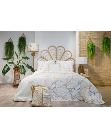Narzuta velvet 220x240 Luna 3 biała/złota