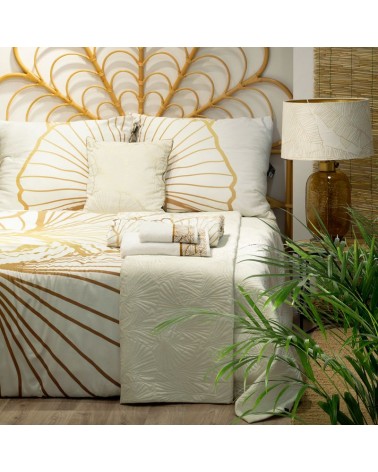Narzuta velvet 220x240 Luna 3 biała/złota