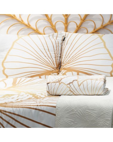 Narzuta velvet 220x240 Luna 3 biała/złota