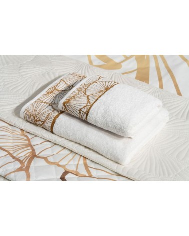 Narzuta velvet 220x240 Luna 3 biała/złota